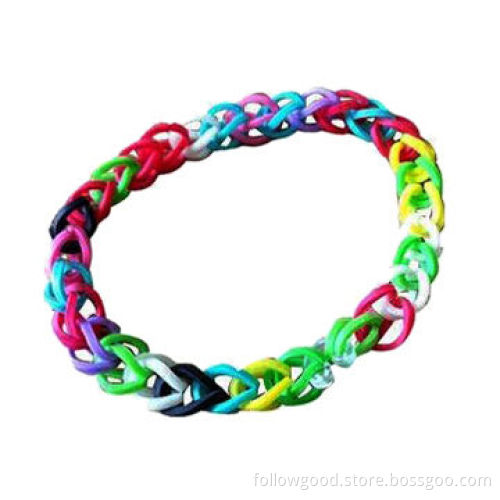 Knitted Twist Silicone Loom Bands, Color Mixed, Customization is Available